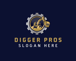 Miner Excavator Digger logo design