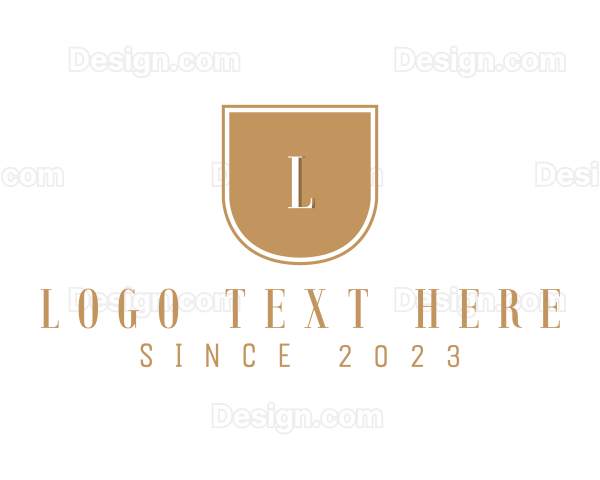 Golden Letter Emblem Logo