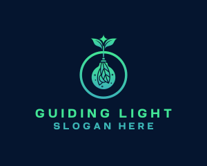 Leaf Light Bulb logo design