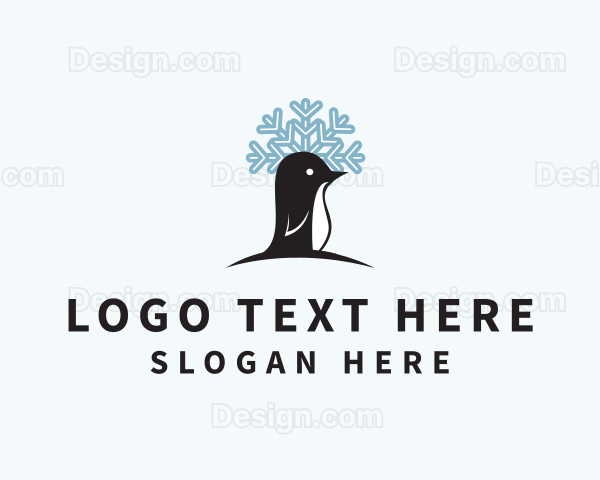 Winter Snow Penguin Logo