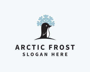 Winter Snow Penguin  logo design