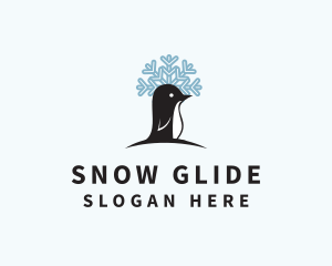 Winter Snow Penguin  logo design