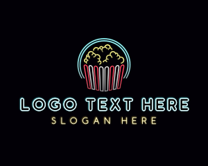 Popcorn Theater Snack Logo