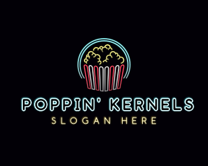 Popcorn Theater Snack logo design