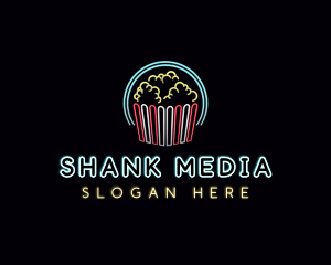 Popcorn Theater Snack logo design