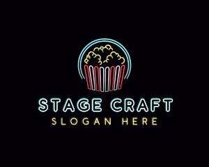 Popcorn Theater Snack logo design