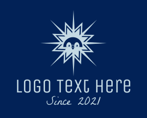 Tundra - Winter Penguin Snowflake logo design