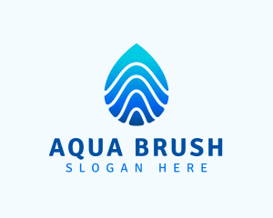 Aqua Droplet Wave logo design