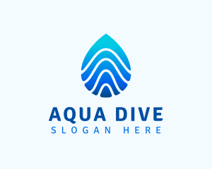 Aqua Droplet Wave logo design