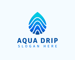 Aqua Droplet Wave logo design