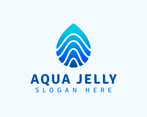 Aqua Droplet Wave logo design