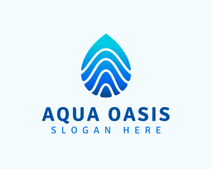 Aqua Droplet Wave logo design