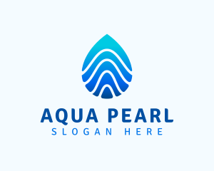 Aqua Droplet Wave logo design