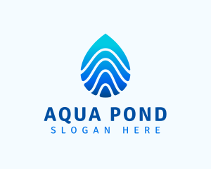 Aqua Droplet Wave logo design