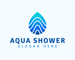 Aqua Droplet Wave logo design