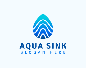 Aqua Droplet Wave logo design