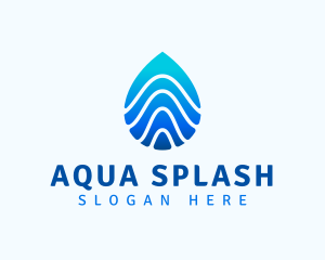 Aqua Droplet Wave logo design