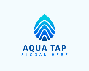 Aqua Droplet Wave logo design