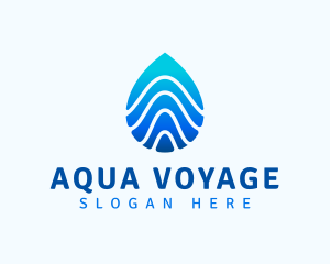 Aqua Droplet Wave logo design