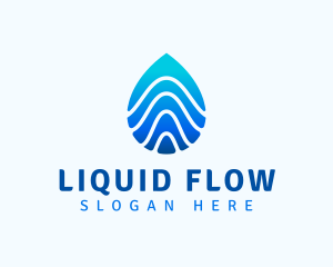 Aqua Droplet Wave logo design