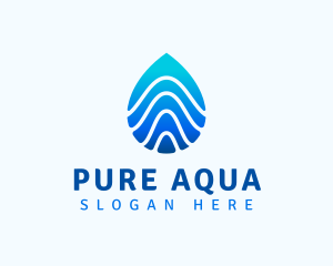 Aqua Droplet Wave logo design