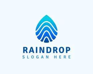 Aqua Droplet Wave logo design