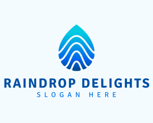 Aqua Droplet Wave logo design