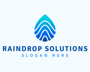 Aqua Droplet Wave logo design