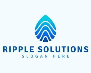 Aqua Droplet Wave logo design