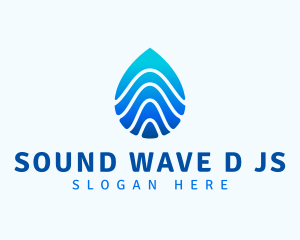 Aqua Droplet Wave logo design