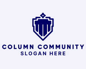 Blue Sparkle Column  logo