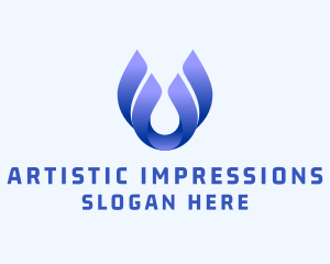 Abstract Water Droplet  logo design