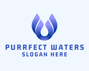 Abstract Water Droplet  logo design