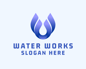 Abstract Water Droplet  logo design