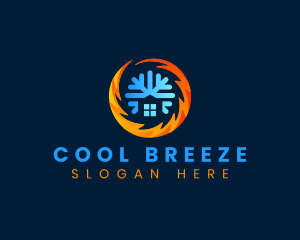 HVAC Snowflake Flame logo design