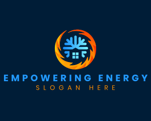 HVAC Snowflake Flame logo design