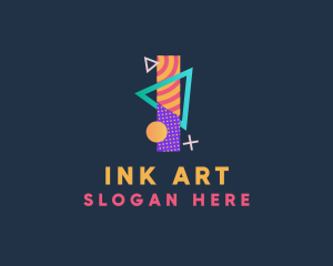 Pop Art Letter I logo design