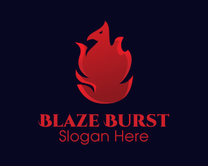 Red Flame Phoenix logo design