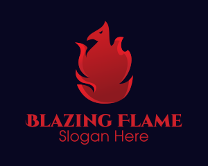 Red Flame Phoenix logo design