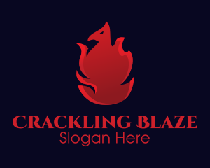 Red Flame Phoenix logo design