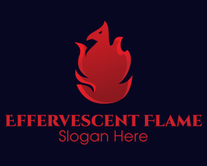 Red Flame Phoenix logo design