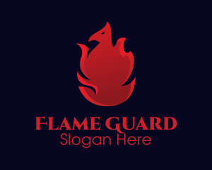 Red Flame Phoenix logo design