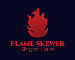 Red Flame Phoenix logo design