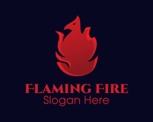 Red Flame Phoenix logo design