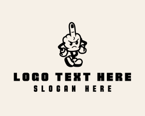 Profanity Middle Finger Character logo