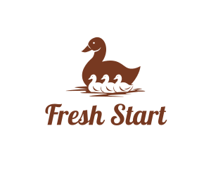 Floating Bird Ducks logo design