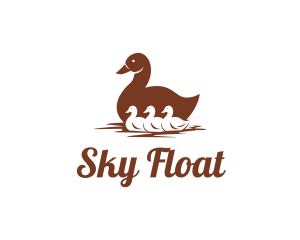 Floating Bird Ducks logo design