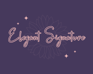 Flower Sparkle Signature logo design