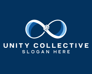 Handshake Infinity Unity logo design