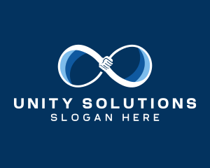 Handshake Infinity Unity logo design